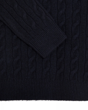 CABLE CREW NECK JUMPER Z271 DARK NAVY