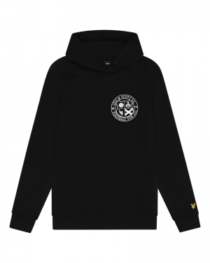 FOOTBALL LOGO HOODIE Z865 JET BLACK