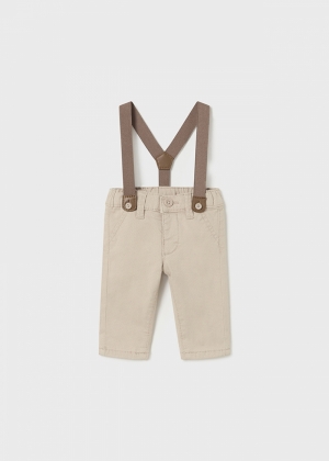 Long trousers with suspenders 062 walnut