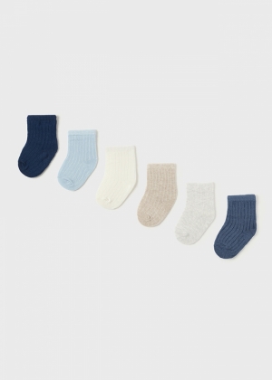 Set of 6 socks 054 blue