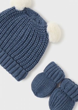 Hat-scarf & mittens set 077 bright ocea