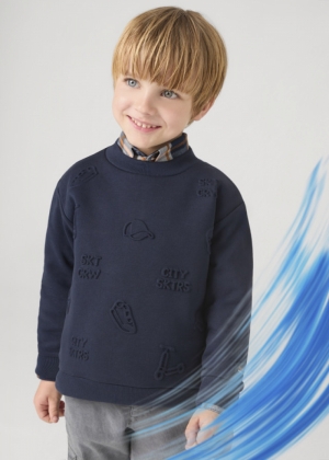 Embossed pullover 010 navy 