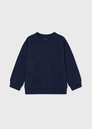 Embossed pullover 010 navy 