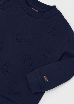 Embossed pullover 010 navy 