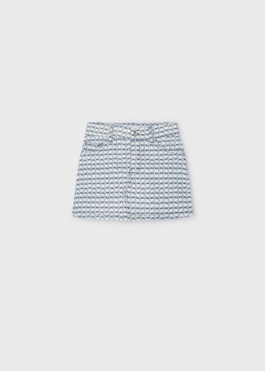 Cord skirt 073 sky blue