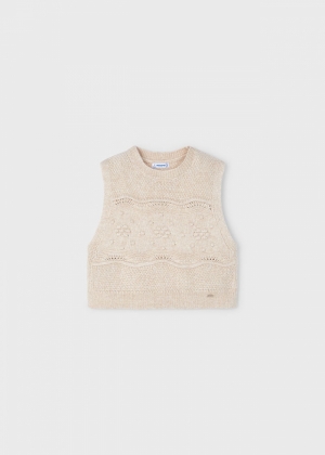 Knitting vest 034 H. sand