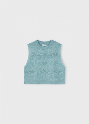 Knitting vest 035 H. Emerald