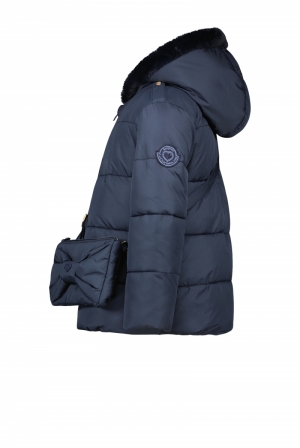 BABS short coat with bow-bag 190 blue navy