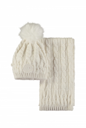 RAQUEL & RORY hat & scarf set 003 Off White