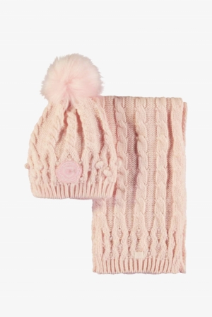 RAQUEL & RORY hat & scarf set 201 Rose Quartz