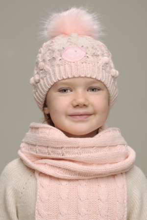 RAQUEL & RORY hat & scarf set 201 Rose Quartz