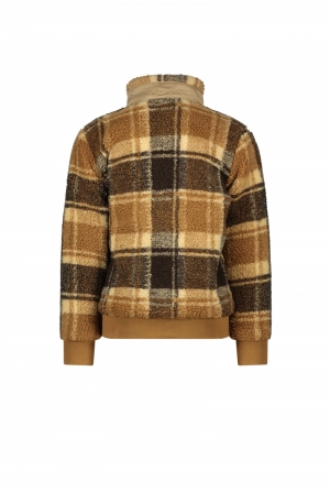 OFAHM check teddy zip-up 445 Toffee