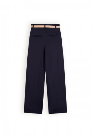 Salet Palazzo pants with belt Grey Navy