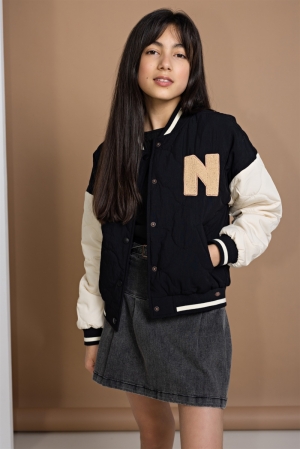 Darsy stepped varsity bomber  Jet Black