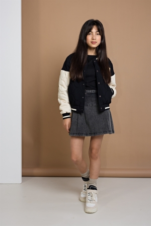 Darsy stepped varsity bomber  Jet Black