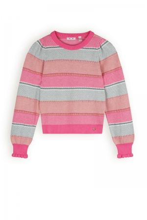 Kamelie Knitted Striped Sweate 269 Azalea Pink