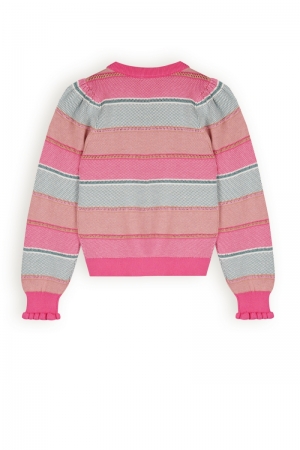 Kamelie Knitted Striped Sweate 269 Azalea Pink