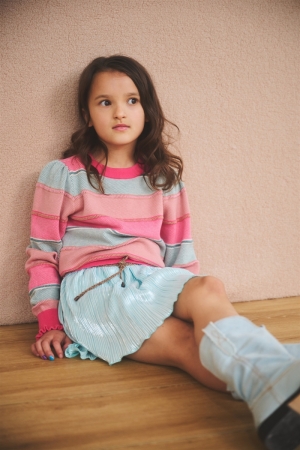 Kamelie Knitted Striped Sweate 269 Azalea Pink