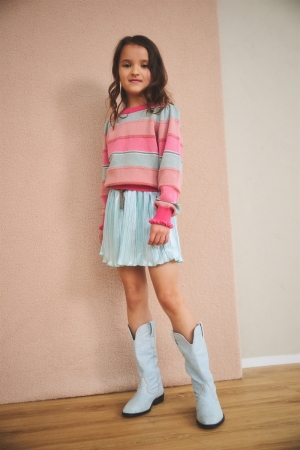 Kamelie Knitted Striped Sweate 269 Azalea Pink