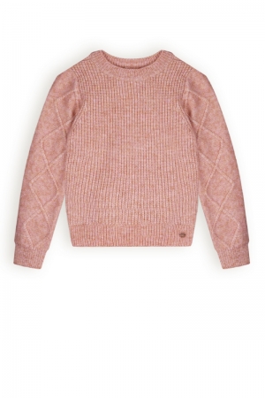 Keson Melange Knitted Sweater 268 Pale Blush