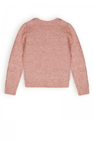 Keson Melange Knitted Sweater 268 Pale Blush