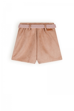 Sella suede skort with belt 431 Taupe