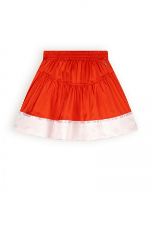 Nika solid satin skirt 541 Flame Red