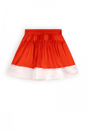 Nika solid satin skirt 541 Flame Red