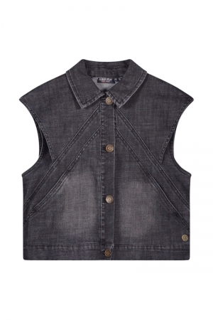 Doris Flo denim gilet Black denim