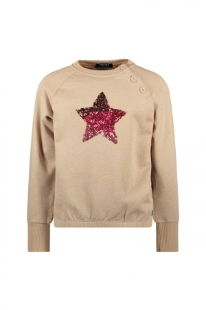 Davina Flo girls sweater with  grey melee gold