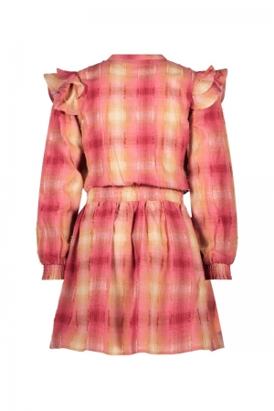 Marlou Flo dress with 2-layer  Pink check