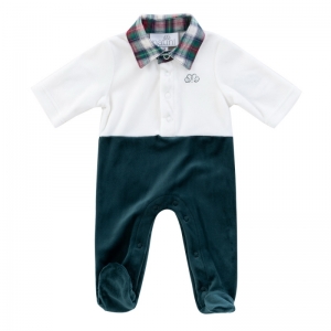 BABYGROW SQUARE OFFWHITE-GREEN