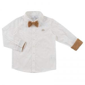 SHIRT PIERROT BOW RIB OFFWHITE-BEIGE