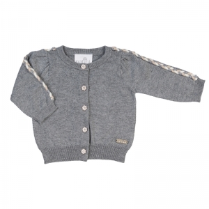 CARDIGAN RIBBON GREY