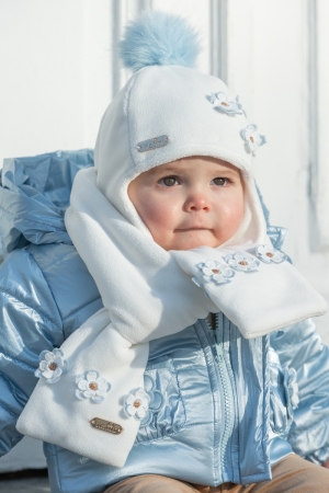 HAT FLOWERS OFFWHITE-BLUE