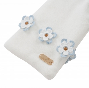 SCARF FLOWERS OFFWHITE-BLUE