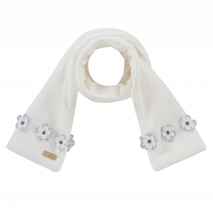 SCARF FLOWERS OFFWHITE-BLUE