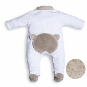 B rompersuit fur teddy bear 0135 whi-beige