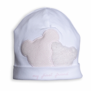 U bonnet 2 teddy bears 0142 white-pink