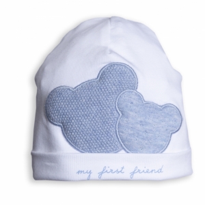 U bonnet 2 teddy bears 0167 whi-azur