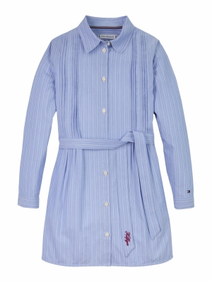 STRIPE SHIRT DRESS LS 0A6 White Base 