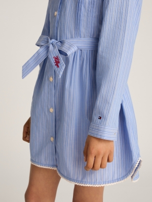 STRIPE SHIRT DRESS LS 0A6 White Base 