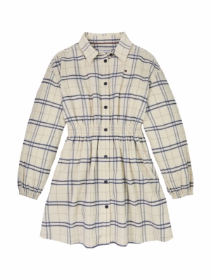 CORDUROY CHECK SHIRT DRESS LS 0LY Classic Bei