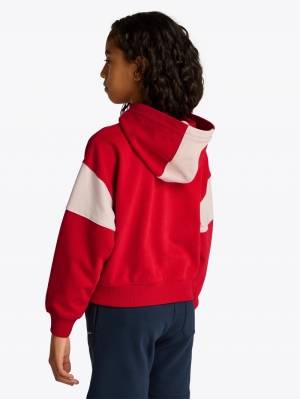 VARSITY COLORBLOCK HOODIE XME Red Hot