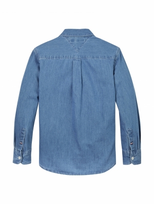 DENIM CHAMBRAY SHIRT LS 1A6 Denim Mediu