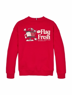 FUN FLAG SWEATSHIRT XLD Medium Red