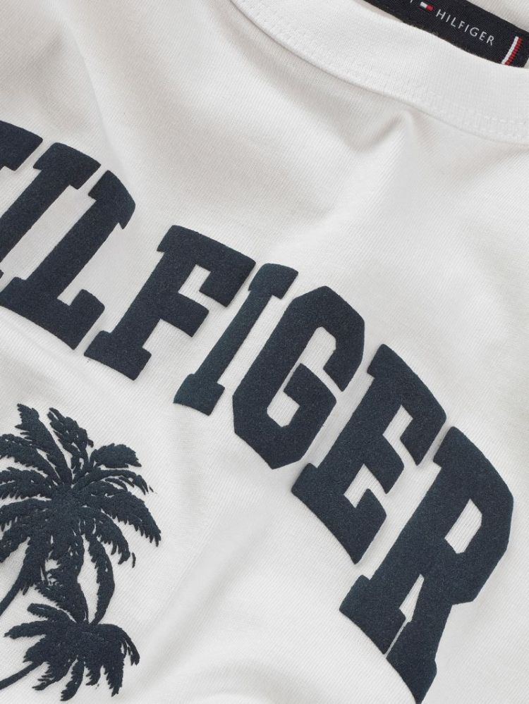 HILFIGER PALM PRINT TEE SS YBR White