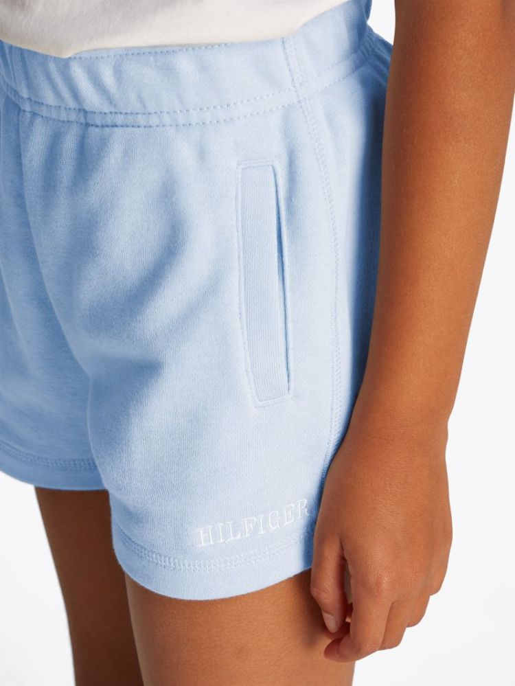 TOMMY SCRIPT CN SWEATSHORT C1O Breezy Blue
