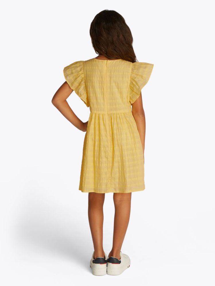 TEXTURED COTTON DRESS SS ZF0 Citronella