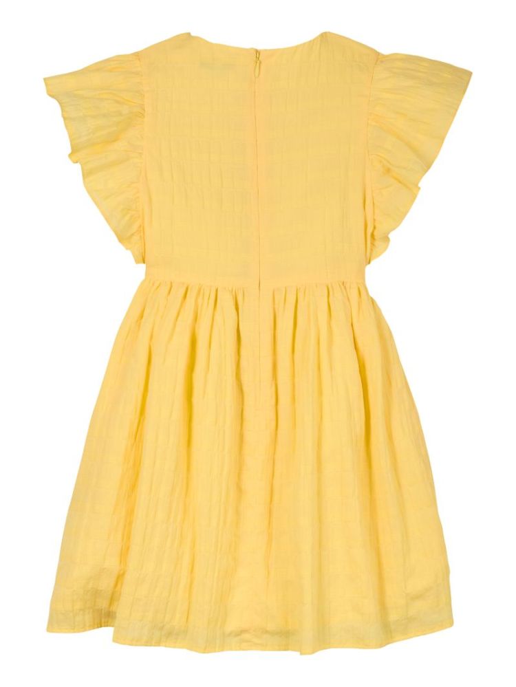TEXTURED COTTON DRESS SS ZF0 Citronella
